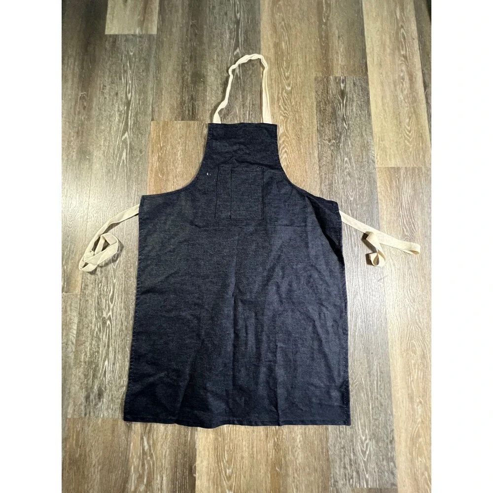 Unbranded Denim Bib Apron Unisex OS Indigo Blue Workwear Utility Pocket